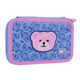 Пенал YES 2відділення без наповнення,Cute Bear 21х13х4см