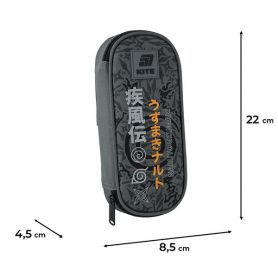 Пенал Kite на молнии, овальный, органайзер, Naruto Shippuden 22х8,5х4,5см
