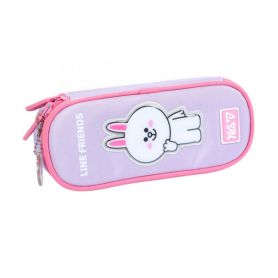 Пенал YES на блискавці, овальний, органайзер, Line Friends Always Together 22х9х5см