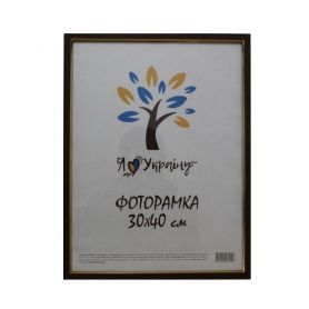 Фоторамка А-3 30х40 світло-коричневий с золотою рамкою