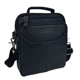 Сумка мужская Royal Bag Ruff Ryder 20х24х7 черная, кожа
