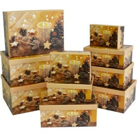 Коробка подарочная картон 19х13х7,5 см Новогодний декор