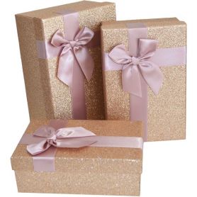 Коробка подарочная картон 21х14х8 прямоугольна бронза