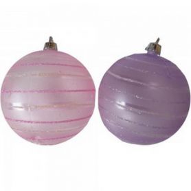 Шар 08см прозрачный матовый розовый/сиреневый с узором (за 1шт) пластик
