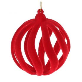 Шар 07см велюр красный, пластик