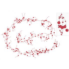 Гирлянда декоративная из бусин бордо 1,5м