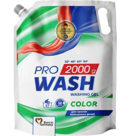 Пральний гель PRO Wash 2л для кольровоі білизни (DOYPACK)