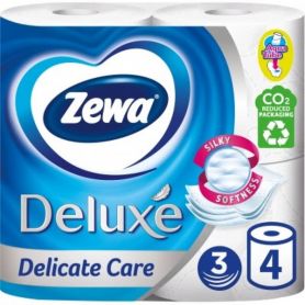 Папір туалетний рулон з гільзою 4шт 3-шаровий целюлозний Zewa Deluxe