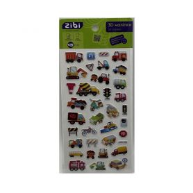 Наліпка 3D 18х9,5см Вантажівочки Zibi