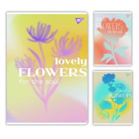 Тетрадь А-4 48л офс/кл мелованый картон Lovely flowers Yes