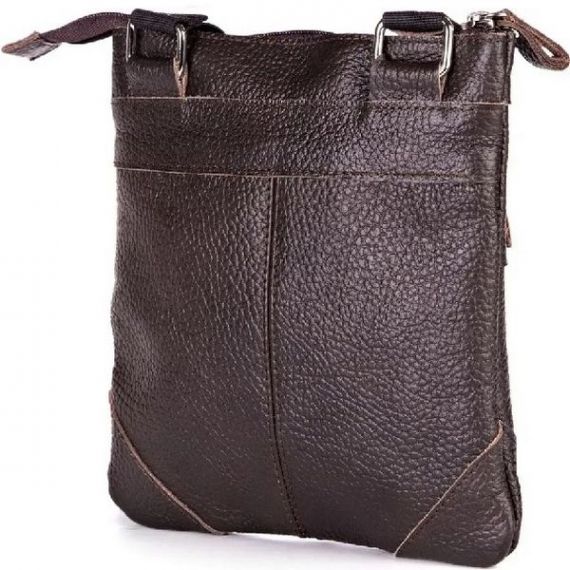 Сумка мужская Shvigel 19,5х22х1 черная, кожа