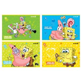 Альбом для рисования 12л 100г софт-тач+УФлак SpongeBob Kite