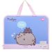 Портфель пластиковый В-4 01отд.. на молнии, тканевые ручки Pusheen YES