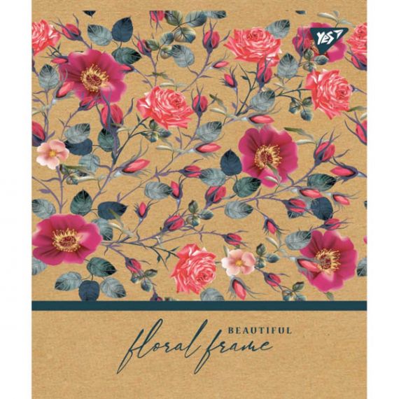 Зошит 18арк. Yes офс/кл крафт, белила Floral frame
