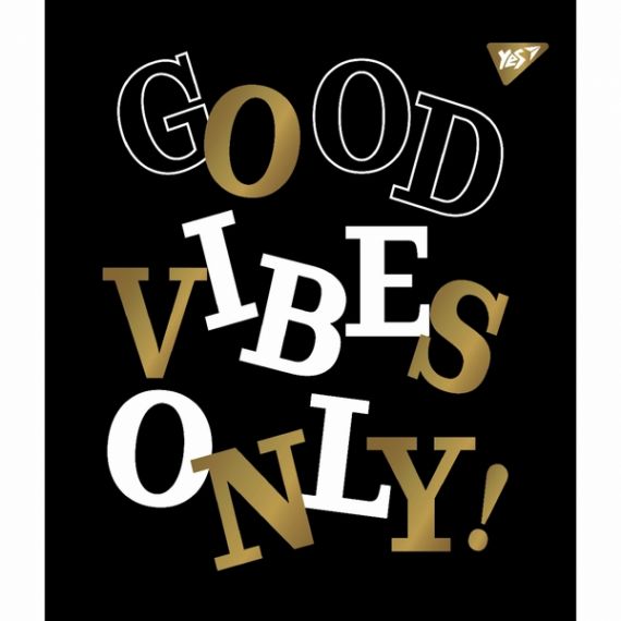 Тетрадь 48л. Yes офс/лин матовый ВДЛ+УФ-спл+Pantone Gold Good vibes