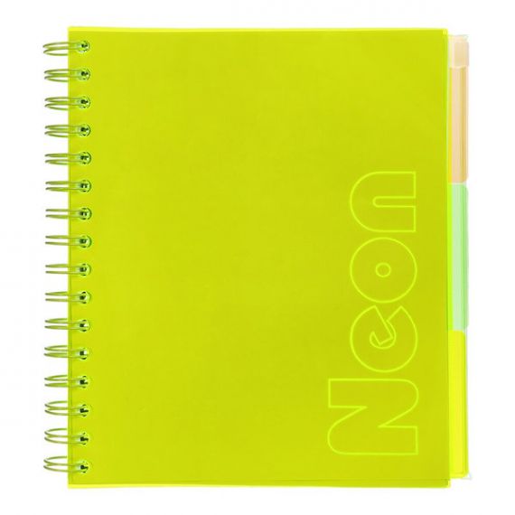 Зошит спіраль В-5 120арк кл з роздільниками кольор, PVC обкл. NEON жовтий, папка на Zip-блискавці BM Зошит спіраль В-5 120арк кл з роздільниками кольор, PVC обкл. NEON жовтий, папка на Zip-блискавці BM