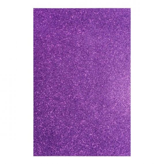 Фоамиран А-4 с глиттером фиолетовый 10шт/уп 1,7мм Santi