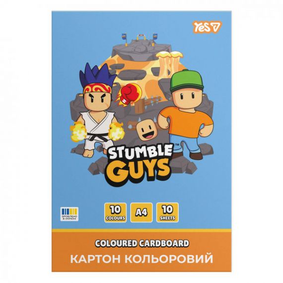 Картон кольоровий А-4 10арк Stumble Guys Yes Картон кольоровий А-4 10арк Stumble Guys Yes