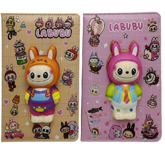 Блокнот-сквіш А-5 80аркушів клітинка, тверда обкладинка, Лабубу 2 дизайна Блокнот-сквіш А-5 80аркушів клітинка, тверда обкладинка, Лабубу 2 дизайна