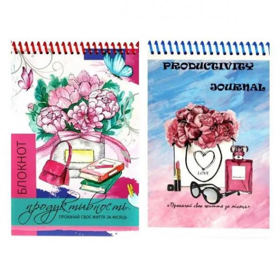 Блокнот А-5 80аркушів лінія, спіраль верхня, картонна обкладинка Блокнот продуктивності