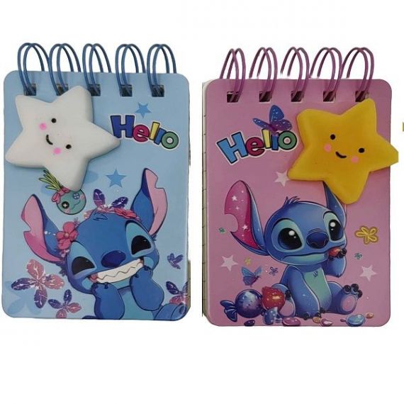 Блокнот А-7 70листов чистые, спираль верхняя, твердая обложка, Стич