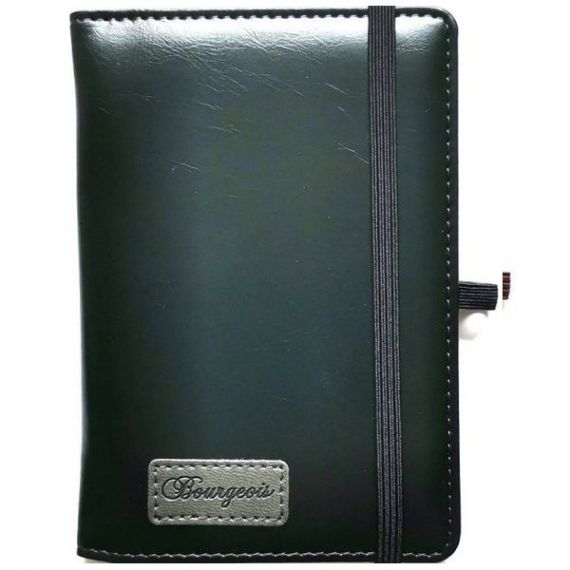 Блокнот на гумці А-6 120аркушів клітинка, тверда обкладинка, штучна шкіра, кремовий папір Bourgeois