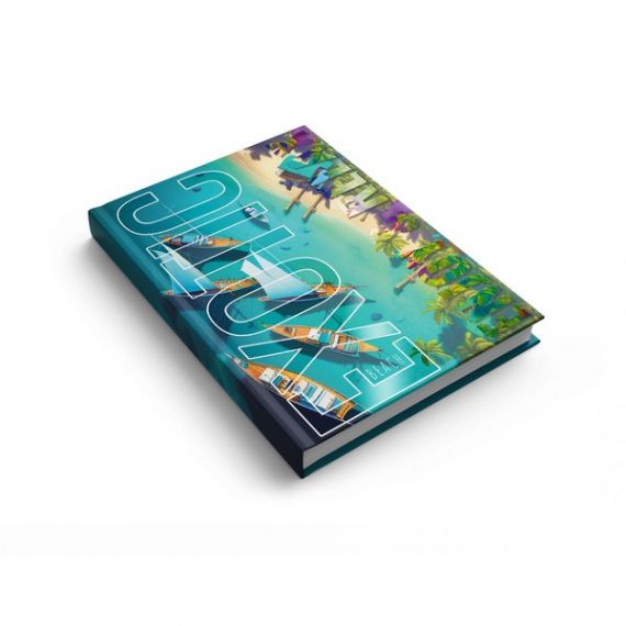 Блокнот А-5 192аркуша клітинка, тверда обкладинка, Prestige Пляж