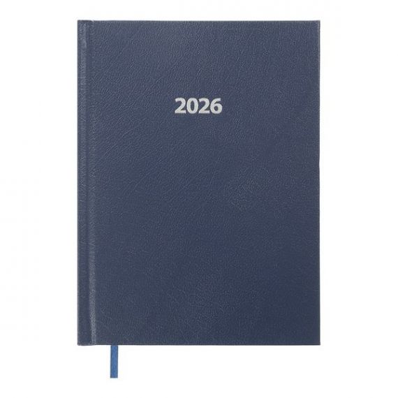 Щоденник датований Buromax 2026 А-5 Strong тверда обкладинка, кремовий папір, темно-синій