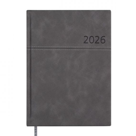 Щоденник датований Buromax 2026 А-5 Orion тверда обкладинка, кремовий папір, сірий