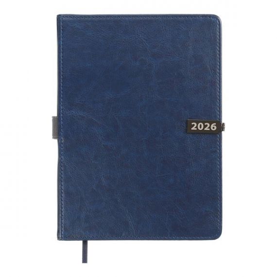 Щоденник датований Buromax 2026 А-5 Legend тверда обкладинка, магніт, кремовий папір, синій