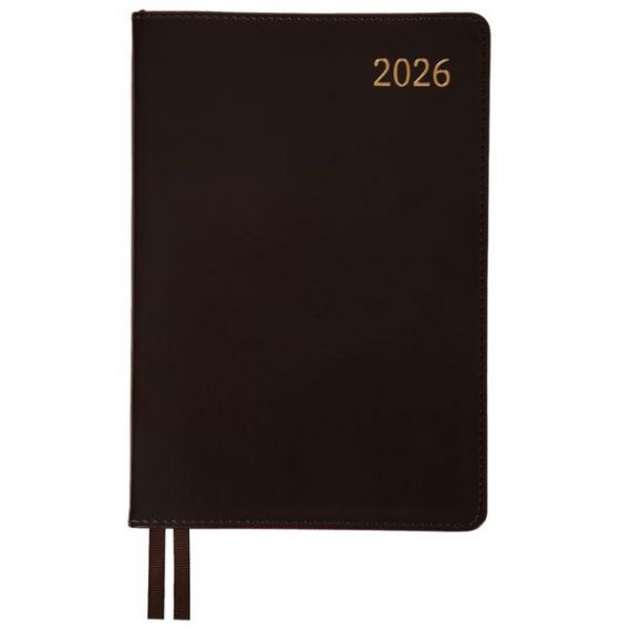 Щоденник датований Leo planner 2026 А-5 Aldento темно-коричневий, інтегральна обкладинка, кремовий папір