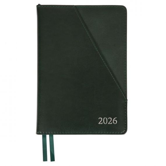 Щоденник датований Leo planner 2026 А-5 Whisky зелений, тверда обкладинка, кремовий папір