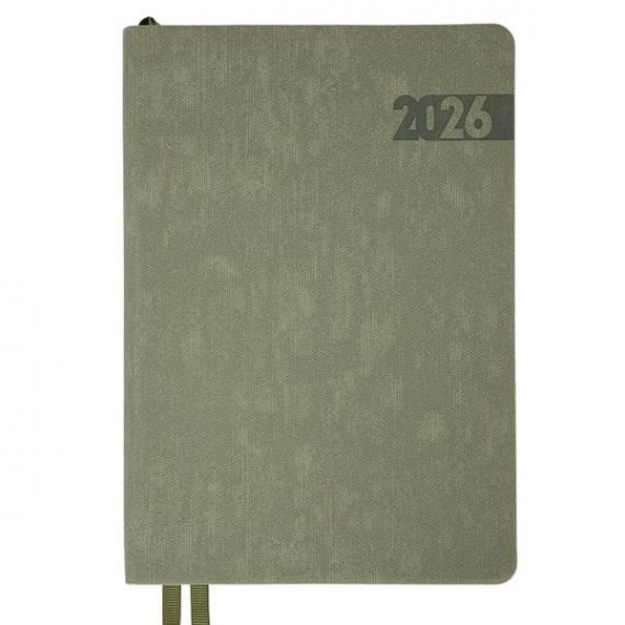 Ежедневник датированный Leo planner 2026 А-5 Boss хаки, гибкая обложка, кремовая бумага