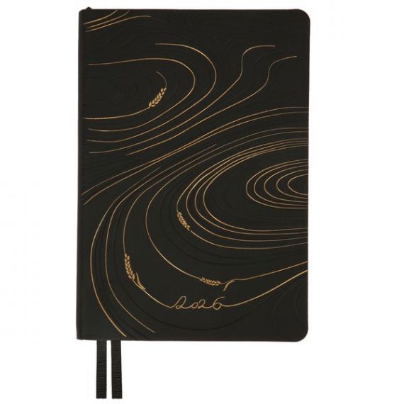 Щоденник датований Leo planner 2026 А-5 Enigma чорний, гнучка обкладинка, кремовий папір