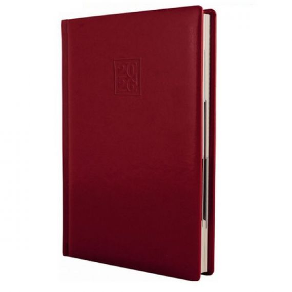 Ежедневник датированный Optima 2026 Gloss белый блок, красный Ежедневник датированный Optima 2026 Gloss белый блок, красный