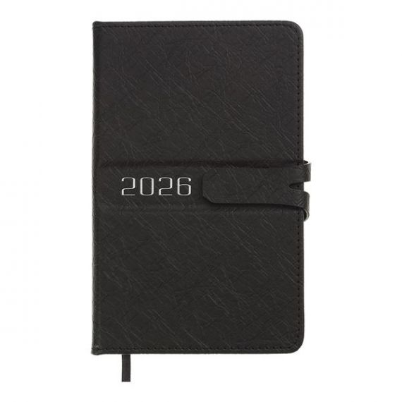 Щоденник датований Buromax 2026 А-6 Belle тверда обкладинка, кремовий папір, чорний