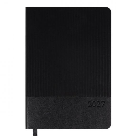 Щоденник датований Leo planner 2027 А-5 Velvet чорний, гнучка обкладинка, кремовий папір