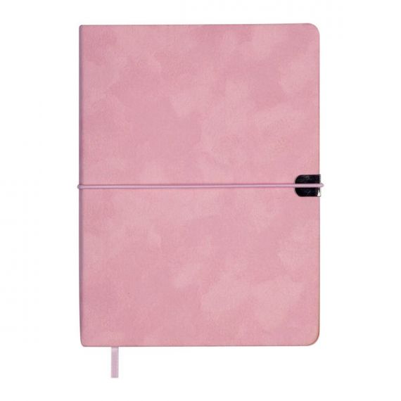 Щоденник на гумці А-5 168арк Velour гнучка обкл. рожевий, кремовий блок, Buromax