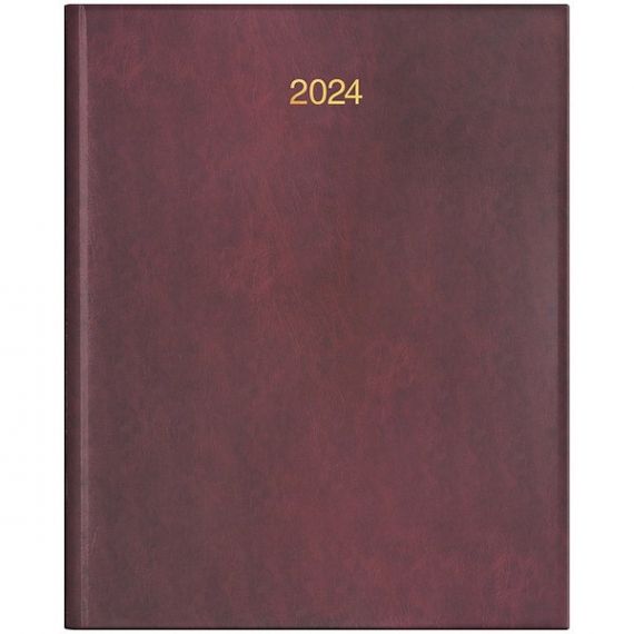 Еженедельник датированный Brunnen 2024 Бюро Miradur золотое тиснение, бордовый