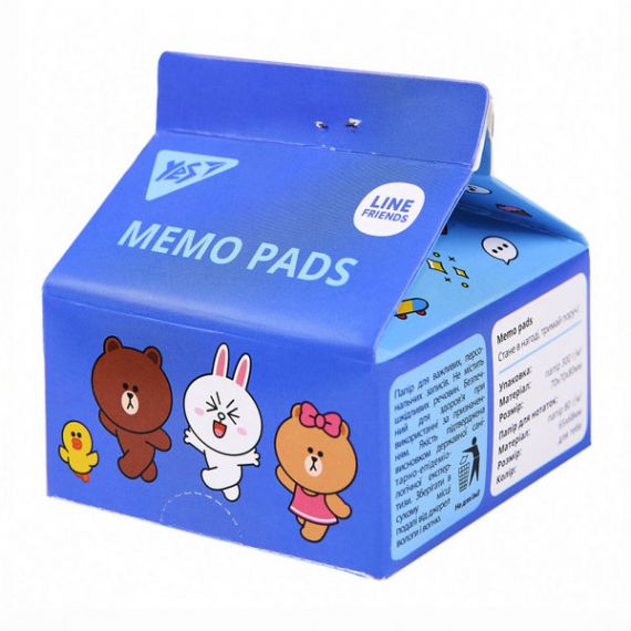 Папір для нотаток кл 200арк 70х75 Tetra Pak Line Friends Yes