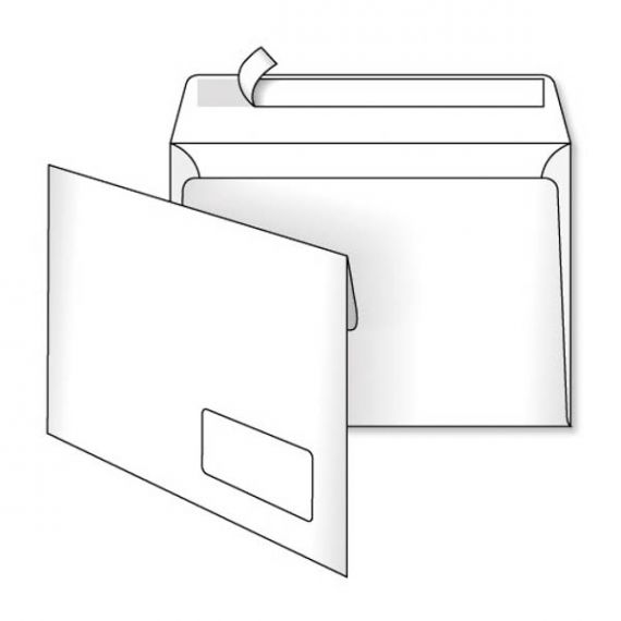Конверт С5 відривна стрічка (0+0) упаковка 50шт в п/ет