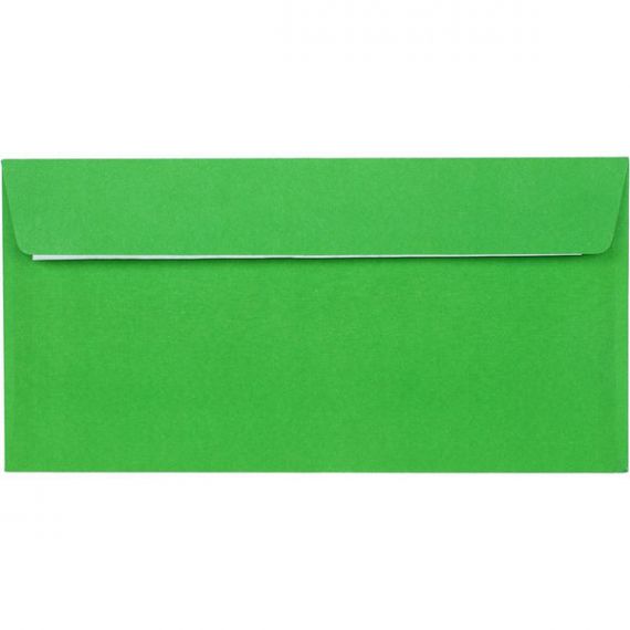 Конверт Е65 СКЛ отрывная лента 80г зеленый упаковка 25шт в п/эт