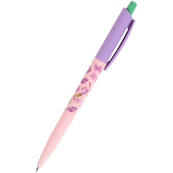 Ручка шариковая Axent Lavender автоматическая, прорезиненный корпус, синяя