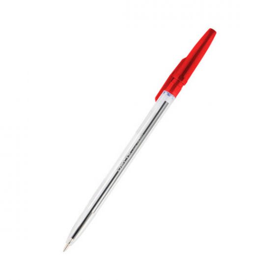 Ручка шариковая Axent Delta прозрачный пластиковый корпус, красная