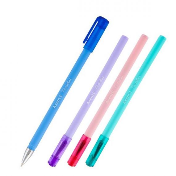 Ручка кулькова Axent Pastelini, синя, прогумований корпус