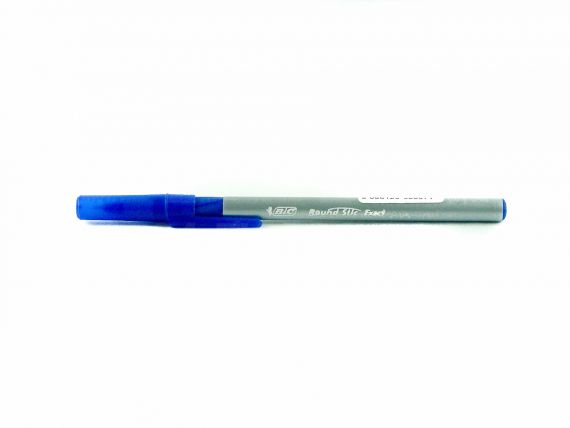 Ручка масляна BIC Round Stic Exact гумовий грип синя