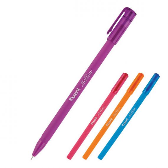 Ручка масляна Axent Mellow прогумований корпус, асорті, синя