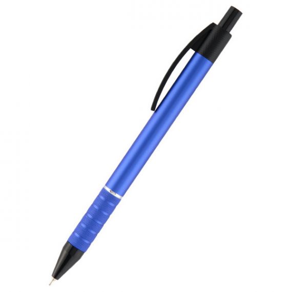 Ручка масляная Axent Reporter автоматическая, металлический (алюминий) синий корпус, пишет синим
