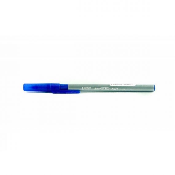 Ручка масляна BIC Round Stic Exact гумовий грип синя, блістер 4шт, ЦІНА ЗА ШТУКУ