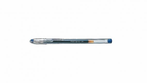Ручка гелевая Pilot G-1 прозрачный корпус, металлический наконечник, синяя